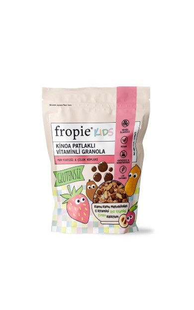 Fropie Kids Granola - Yer Fıstığı & Çilek Küpleri 240gr