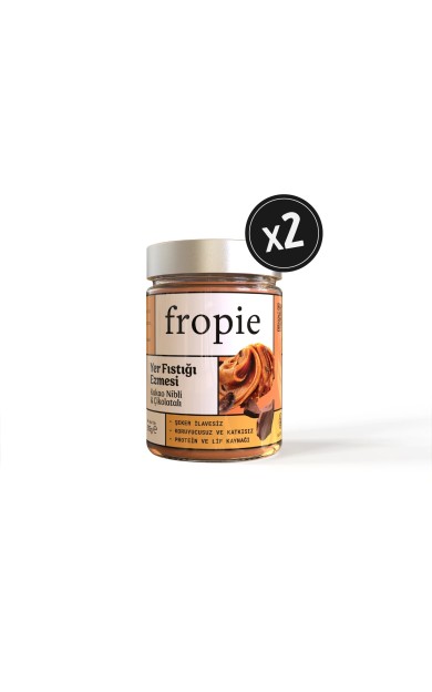 Fropie Yer Fıstığı Ezmesi - Kakao Nibli ve Çikolatalı 315 gr x 2 Adet