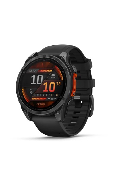 Garmin Fenix 8 - 47 mm AMOLED - Slate Gri Siyah Silikon Kayışlı