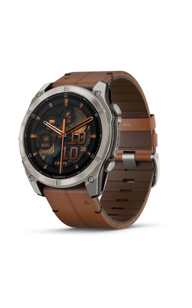 Garmin Fenix 8 – 51mm AMOLED Sapphire Karbon Gri DLC, Deri Kayışlı