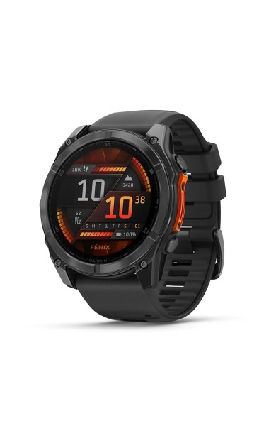 Garmin Fenix 8 – 51mm AMOLED Slate Gri, Siyah Silikon Kayışlı