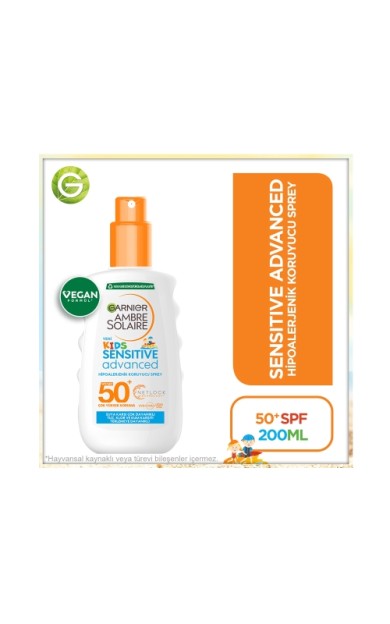 Garnier Ambre Solaire Sensitive Advanced Çocuk Hipoalerjenik Güneş Koruyucu Sprey Spf50+ 150Ml