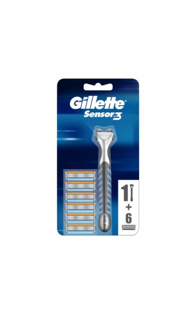 Gillette Sensor3 Tıraş Makinesi + Yedek Tıraş Bıçak 6'lı