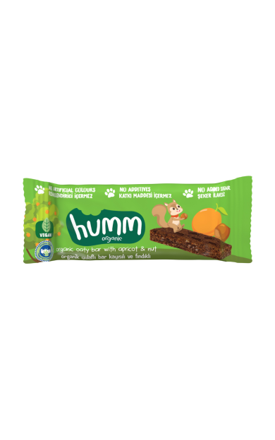 HUMM Organik Vegan Kayısılı ve Fındıklı Yulaf Bar 27g