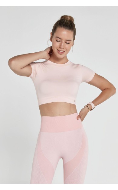 Jerf Captiva Yumuşak Dokulu & Esnek Crop Top Pembe