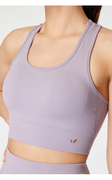 Jerf Gela Çift Katlı Kompress Sport Bra Pastel Mor