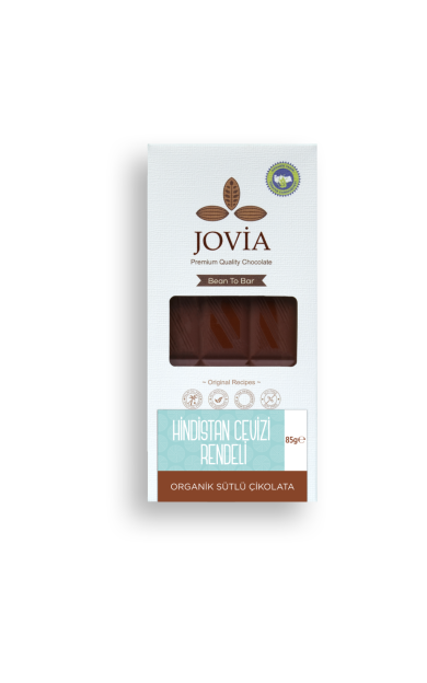 JOVİA Organik Çikolata - Sütlü Hindistan Cevizi Rendeli 85g