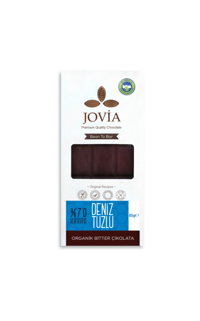 JOVIA Organik Çikolata-%70 Bitter Deniz Tuzlu 85g