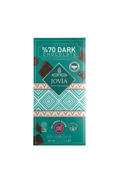 JOVIA Organik %70 Bitter Şekersiz Çikolata 40g