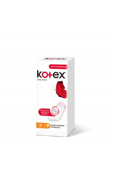 Kotex İnce Günlük Ped Parfümsüz 18'li