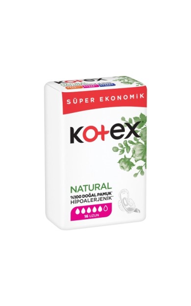 Kotex Natural Quadro Uzun Ped 16'lı