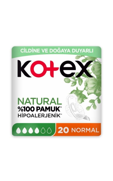 Kotex Natural Quadro Normal Ped 20'li