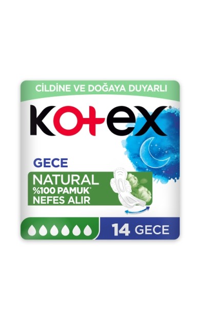 Kotex Natural Quadro Gece Ped 14'lü