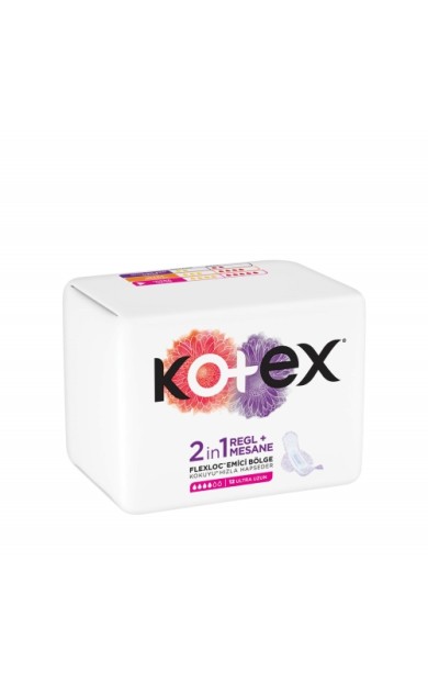 Kotex 2'in 1 Regl+Mesane Ultra Uzun 12 Adet