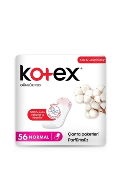 Kotex Normal Günlük Ped 56'Lı Parfümsüz