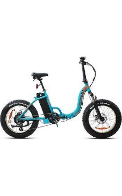 Kron Eft 100 Fat Bike Elektirikli 20 Jant 7 Vites M.disk(Mat Koyu-Turkuaz-Turuncu/siyah)