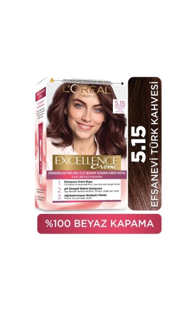 L'Oréal Paris Excellence Creme Saç Boyası 5-15 Efsanevi Türk Kahvesi