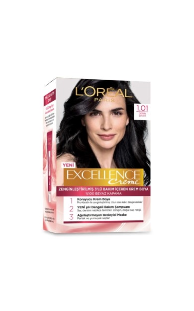 L'Oréal Paris Excellence Creme Saç Boyası 1-01 Derin Siyah