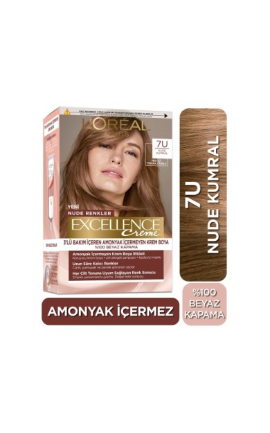 L'Oréal Paris Excellence Creme Nude Renkler Saç Boyası - 7U Nude Kumral