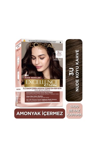 L'Oréal Paris Excellence Creme Nude Renkler Saç Boyası - 3U Nude Koyu Kahve