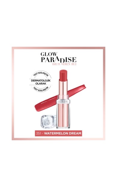 L'Oréal Paris Glow Paradise Balm-in-Lipstick - Işıltı Veren Ruj 351 Watermelon Dream