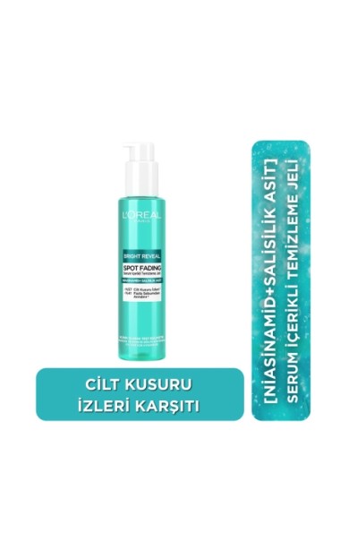 Loreal Paris Bright Reveal Cilt Kusuru İzi Karşıtı, Serum İçerikli Temizleme Jeli Niasinamid+Salisilik Asit 150 Ml