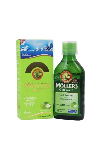 Möllers Omega 3 Doğal Elma Aromalı Balık Yağı Şurubu 250 ml