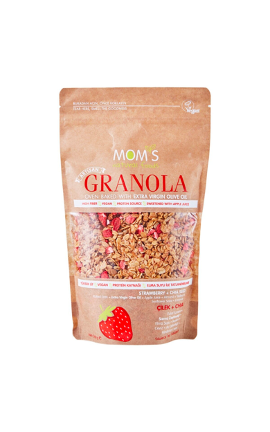 MOM'S NATURAL FOODS Çilek &amp; Chia Granola 360g