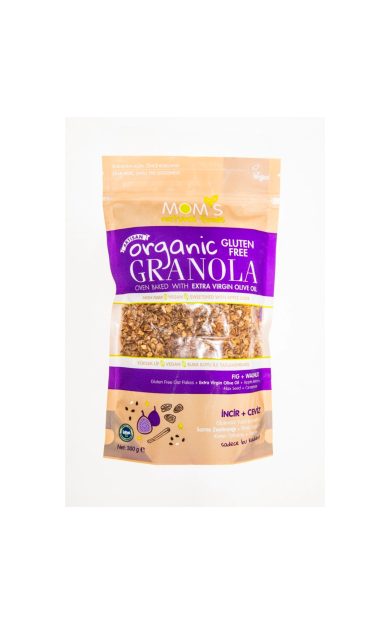 MOM'S NATURAL FOODS Organik Glutensiz İncir &amp; Ceviz Granola 300g