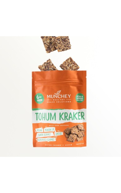 MUNCHEY Soğan ve Sarımsaklı Tohum Kraker 40g