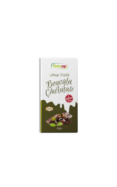 NATURPY Glutensiz Antep Fıstıklı Beyoğlu Çikolatası 100g