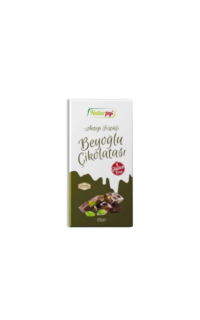 NATURPY Glutensiz Antep Fıstıklı Beyoğlu Çikolatası 100g