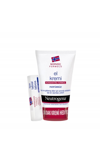 Neutrogena El Kremi Parfümsüz 75 Ml+Dudak Nemlendirici Hediye