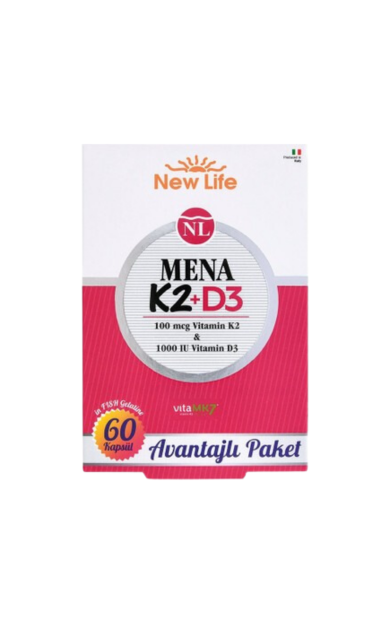 NEW LİFE Mena K2 + D3 60 Kapsül