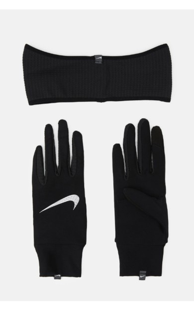 Nike ESSENTIAL HEADBAND AND GLOVE SET Kadın Eldiven &amp; Bere &amp; Atkı Set Siyah