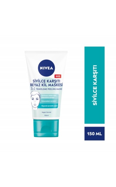 Nivea Sivilce Karşıtı 3'ü 1 Arada Beyaz Kil Maskesi 150 Ml