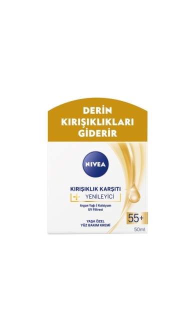 Nivea Kırışıklık Karşıtı + Yenileyici 55+ Yaşa Özel Yüz Bakım Kremi 50 Ml