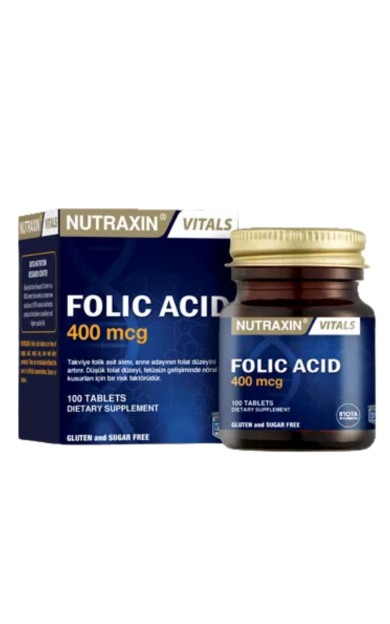 NUTRAXIN Folic Acid 400 mcg 100 Tablet