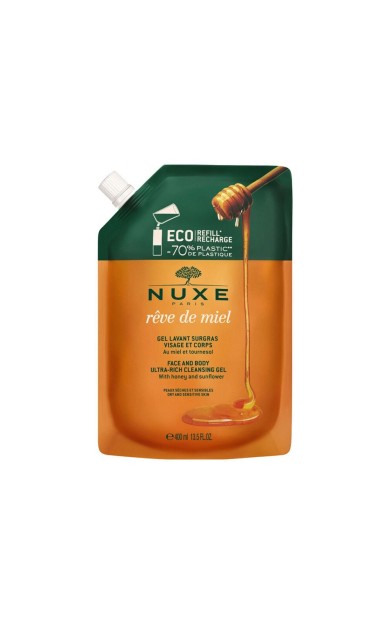 Nuxe Reve De Miel Gel Lavant Surgras Visage Et Corps 400 ml - Refill