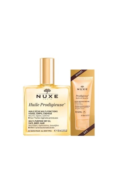 Nuxe Huile Prodigieuse Çok Amaçlı Kuru Yağ 100 ml + Prodigieux Shower Oil 30 ml