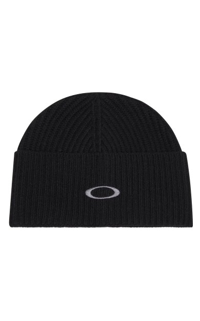 ELLIPSE RIBBED BEANIE blackout