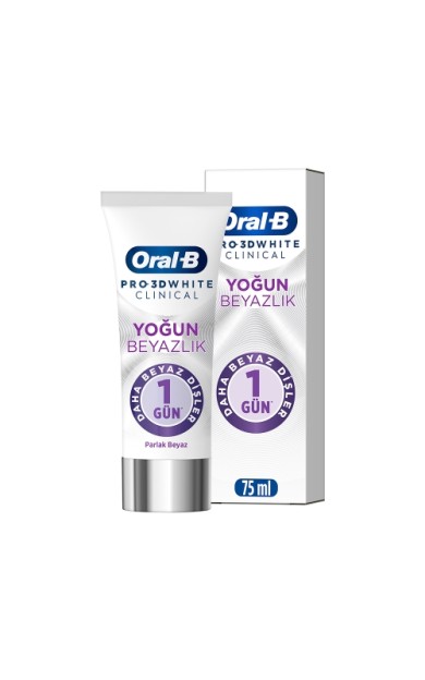 Oral-B Pro 3D White Clinical Yoğun Beyazlık Parlak Beyaz Diş Macunu 75 Ml