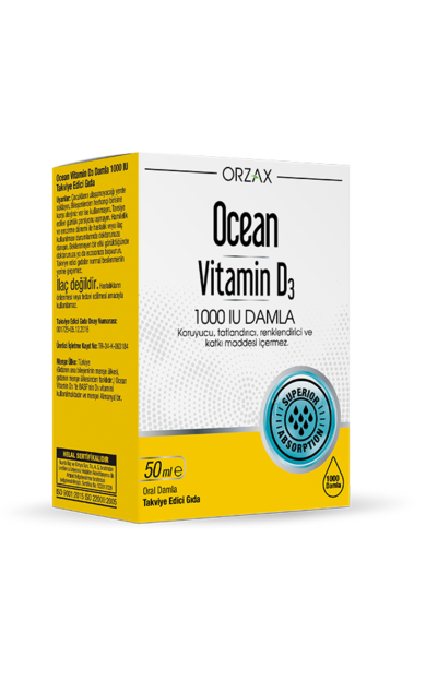 ORZAX Ocean Vitamin D3 1000 IU Damla 50 mL