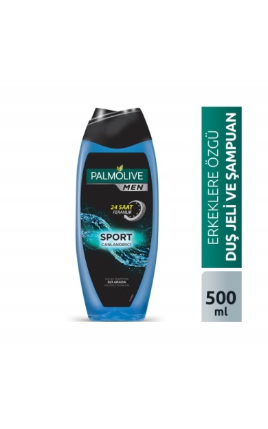 Palmolive Men Sport 3'ü 1 Arada Yüz,Vücut ve Saç için Duş Jeli ve Şampuan 500 Ml