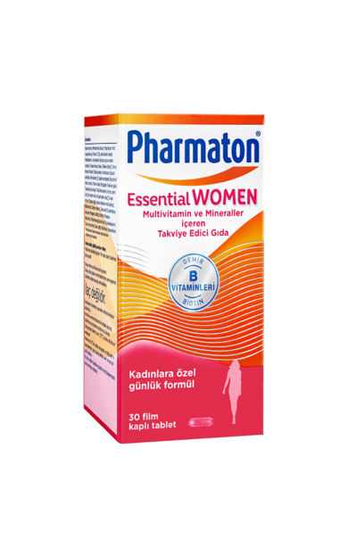 PHARMATON Essential Women Biotin, Demir, Vitamin B, Multivitamin ve Mineraller 30 Tablet