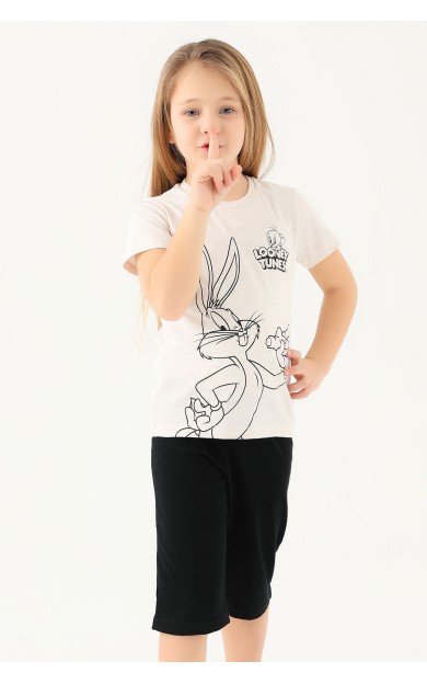 Looney Tunes L1588-2 Kız Çocuk T-Shirt Krem Melanj Krem Melanj