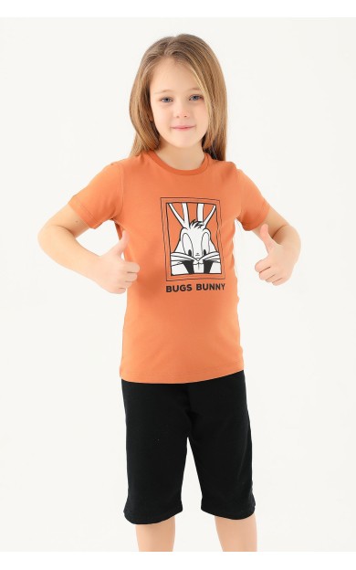 Looney Tunes L1589-2 Kız Çocuk T-Shirt Kehribar Kehribar