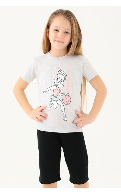 Looney Tunes L1590-2 Kız Çocuk T-Shirt Kar Melanj Kar Melanj