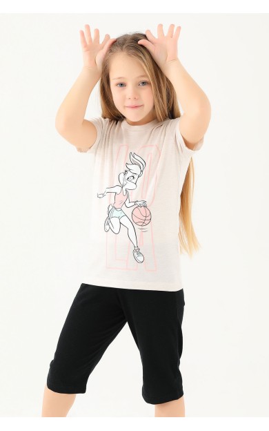 Looney Tunes L1590-2 Kız Çocuk T-Shirt Krem Melanj Krem Melanj