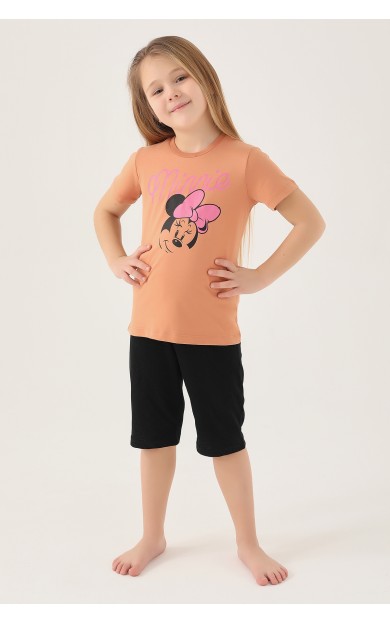 Minnie Mouse D4805-2 Kız Çocuk T-Shirt Sumak Sumak